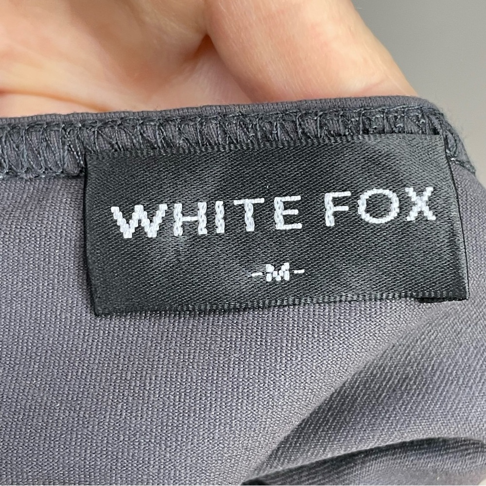White Fox Backless Bodysuit You've Got The Love Charcoal Gray Medium Long Sleeve - Picture 10 of 15